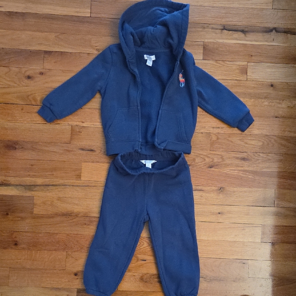 Polo by Ralph Lauren Kids Blue Sweatpants & Hoodie Set